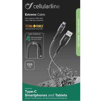 Cellular Line Tetra Force USB C 120cm