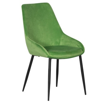 Трапезен стол Carmen HEDON, до 100кг, дамаска, метална база, прахово боядисан, зелен image