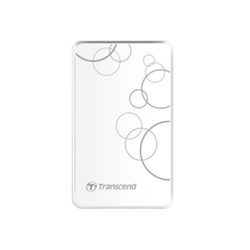 Твърд диск 2TB Transcend StoreJet (бял), външен, 2.5" (6.35 cm), USB 3.0 | JAR Computers Transcent StoreJet 2TB TS2TSJ25A3W