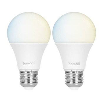 Смарт крушки Hombli CCT Promo Pack (2 броя), E27, 9W, 800lm, управление с гласов асистент Google и Alexa, бели | JAR Computers Hombli (9W) CCT Promo Pack HBPP-0101
