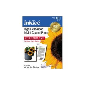 Фотохартия INKTEC Coated Paper, A3, гланцирана, 105 g/m2, 100 листа | JAR Computers Хартия INTEC Coated Paper, 100sh, A3, 105 g/m2