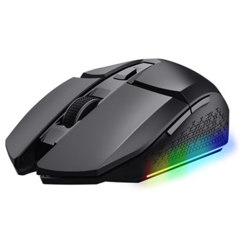 Мишка Trust GXT 110 Felox, безжична, оптична (4800 dpi), USB, черна, гейминг, 6 бутона, подсветка | JAR Computers Trust GXT 110 Felox Black 25036