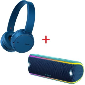 Комплект Sony WH-CH500 Blue + SRS-XB31 Blue