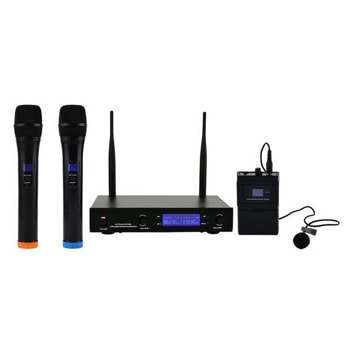 Микрофон DIVA SP19s, безжичен, приемник, двуканален, общо 8 честотни групи, черен, комплект с безжичен предавател с микрофон тип брошка, 2 бр. | JAR Computers DIVA SP19s