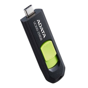 Памет 256GB USB Flash Drive, A-Data UC300, USB 3.2 Gen 1 Type-C, черно-зелена | JAR Computers A-Data UC300 256GB USB-C ACHO-UC300-256G-RBK/GN