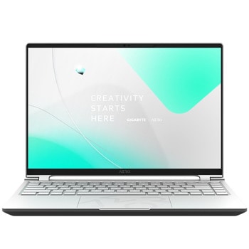 Лаптоп Gigabyte AERO 14 BMF (BMF-H2EEBB3SH), десетядрен Intel Core i7-13620H 2.4/4.9GHz, 14" (35.56cm) WQXGA+ OLED 90Hz дисплей & GF RTX 4050 6GB, (HDMI), 16GB LPDDR5, 1TB SSD NVMe, 2x Thunderbolt 4, Windows 11 Home, 1.49kg | JAR Computers Gigabyte AERO 14 BMF BMF-H2EEBB3SH