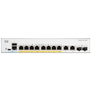 Суич Cisco C1200-8P-E-2G, 1000Mbps, 10 порта, 8x 10/100/1000Mbps, 2x 10/100/1000Mbps SFP/RJ45 Combo | JAR Computers Cisco C1200-8P-E-2G
