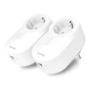 Powerline адаптери Tenda PH6 GB AV1000, 1000Mbps, 1x 10/100/1000 Ethernet порт, 2 устройства | JAR Computers Tenda PH6 GB AV1000