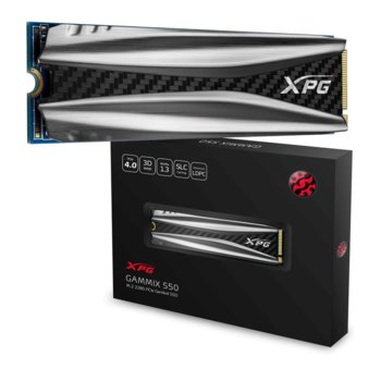 Памет SSD 1TB, ADATA GAMMIX S50, PCIe Gen4x4, M.2 (2280), скорост на четене 5000 MB/s, скорост на запис 4400MB/s | JAR Computers ADATA GAMMIX S50 1TB XPG (AGAMMIXS50-1TT-C)