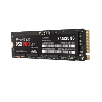 Памет SSD 512GB Samsung 950 PRO NVMe, PCIe x4, M.2, скорост на четене 2,500 MB/s, скорост на запис 1,500 MB/s | JAR Computers 512GB SSD Samsung 950 PRO NVMe MZ-V5P512BW