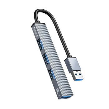USB хъб Orico AH-A13-GY-BP, 4 порта, от USB Type-A към 1x USB 3.0 Type-A, 3x USB 2.0 Type-A, сив | JAR Computers Orico AH-A13-GY-BP