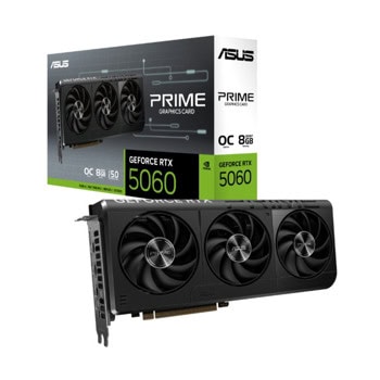 Видео карта Nvidia GF RTX 5060, 8GB, Asus Prime, OC, PCI-E 5.0, GDDR7, 128-bit, DisplayPort, HDMI | JAR Computers Asus GF RTX 5060 8GB Prime OC 90YV0N10-M0NA00