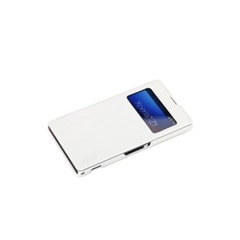 Поликарбонатов протектор Rock Excel Flip Case Preview за Sony Xperia Z1, бял | JAR Computers Rock Excel Flip Case Preview White
