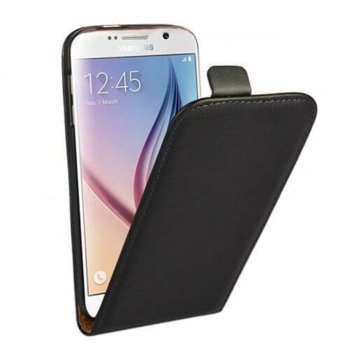 Leather Pocket Flip Case for Galaxy S6 black