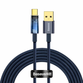 Кабел Baseus Explorer USB-A to USB-C (CATS000201), от USB A(м) към USB C(м), 1m, 100W, син | JAR Computers Baseus Explorer CATS000203