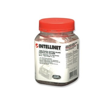 Конектори INTELLINET 790055, RJ-45, UTP, cat.5e, 100 бр. | JAR Computers INTELLINET 790055