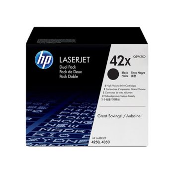 КАСЕТА ЗА HP LASER JET SMART PRINT 4250/4350 - Twin pack - P№ Q5942XD - заб.: 2x20000k | JAR Computers КАСЕТА ЗА HP LASER JET SMART PRINT 4250/4350