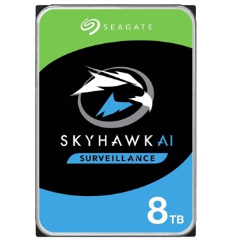 Твърд диск 8TB Seagate Skyhawk AI ST8000VE001, SATA 6Gb/s, 7200 rpm, 256MB кеш, 3.5" (8.89 cm) | JAR Computers Seagate ST8000VE001