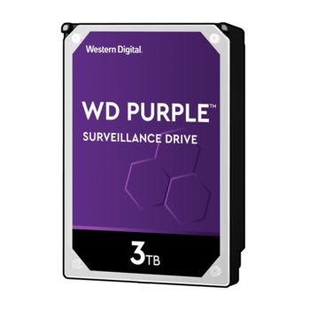 Твърд диск 3TB WD Purple Surveillance, SATA 6Gb/s, 5400rpm, 64MB, 3.5" (8.89 cm) | JAR Computers 3TB WD Purple WD30PURX