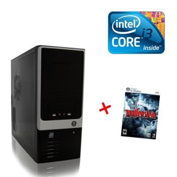 Настолен компютър PC Max "Hi-Tech" +подарък игра Wolfenstein, дву-ядрен Intel® Core™ i3 530 2.93GHz, 3GB DDR3 RAM, 1000GB HDD, DVDRW, GeForce GTS 250 512MB DDR3 (HDMI & DVI), 2г. гаранция | JAR Computers PC Max "Hi-Tech" +подарък игра Wolfenstein