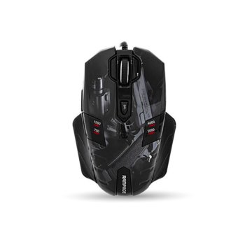 Мишка Everest Rampage GX-Core8 Guns, оптична(4000 dpi), гейминг, USB, черна/сребриста | JAR Computers Everest Rampage GX-Core8 Guns