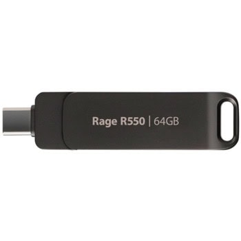 Памет 64GB USB Flash Drive, Patriot Rage R550, USB 3.2 Gen 1 Type-A + Type-C, черна | JAR Computers Patriot Rage R550 64GB PE64GR550DSAD