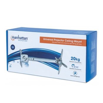 Стойка за проектор Manhattan, за таван, до 20кг, бяла | JAR Computers Manhattan stand 20kg white