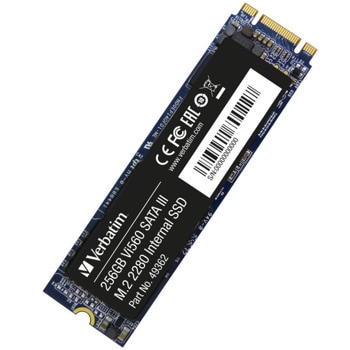 Памет SSD 256GB Verbatim Vi560, SATA 6Gb/s, размер M.2 (2280), скорост на четене 520MB/s, скорост на запис 470MB/s | JAR Computers Verbatim Vi560 S3 M.2 SSD 256GB