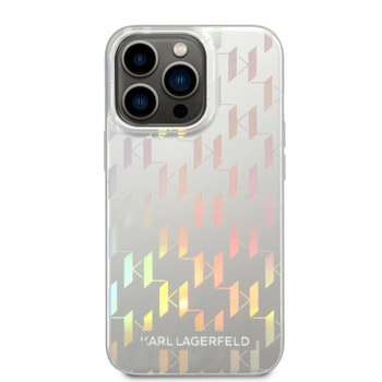 Iridescent Monogram за iPhone 14 Pro сребрист