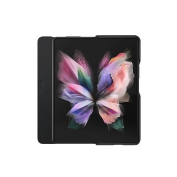 Samsung Galaxy Z Fold3 Leather Flip Cover, Black