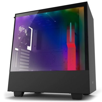 Кутия NZXT H500i CA-H500W-BR, ATX/mATX/mini-ITX, 2x USB 3.1 Gen1, страничен прозорец от закалено стъкло, черна, без захранване | JAR Computers NZXT H500i Black-Red CA-H500W-BR