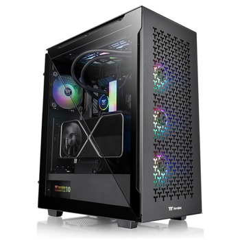 Кутия Thermaltake Divider 500 TG Air, ATX/mATX/Mini-ITX, 1x USB 3.2 Gen 2 Type-C, 2x USB 3.0, с прозорец, черна, без захранване | JAR Computers Thermaltake Divider 500 TG Air Black CA-1T4-00M1WN