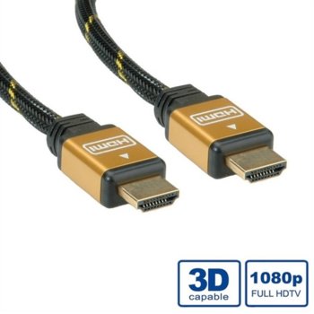 Cable HDMI v1.4 1m Gold Roline 11.04.5501