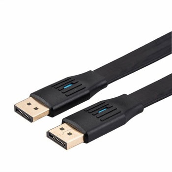 Кабел Roline 11.99.5861, от DisplayPort(м) към DisplayPort(м), плосък, 1m, 8K@60Hz, черен | JAR Computers кабел roline 11.99.5861