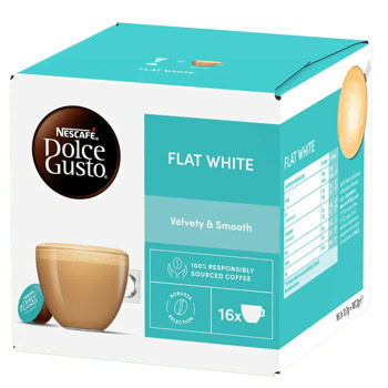 Кафе капсули NESCAFE Dolce Gusto Flat White, 16 напитки | JAR Computers NESCAFE Dolce Gusto Flat White с мляко 16 напитки