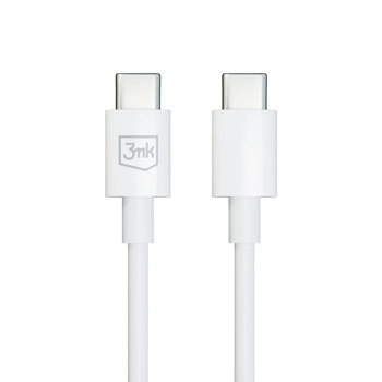 Кабел 3MK Hyper Cable, от USB-C(м) към USB-C(м), 1.2m, 100W, бял | JAR Computers 3MK Hyper Cable USB-C to USB-C White