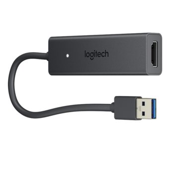Logitech USB A(м) към HDMI(ж) 0.25m 939-001553