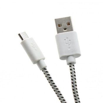 Кабел SBOX CP01-04-002W, USB A(м) към USB Micro B(м), 1m, бял | JAR Computers SBOX USB A(м) към USB Micro B(м) 1m CP01-04-002W