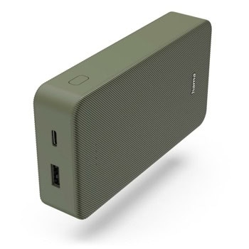 Външна батерия /power bank/ Hama Colour 20, 20 000 mAh, зелена, 1x USB-C, 1x USB-A | JAR Computers Hama Colour 20 20 000 mAh Green 201716