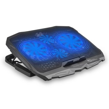 Охлаждаща поставка за лаптоп White Shark CP-25 ICE WARIOR, за лаптопи до 17.3"(43.9cm), 1500 rpm, 2x вентилатора, USB 2.0 Type A, черна | JAR Computers White Shark COOLING PAD CP-25 ICE WARIOR