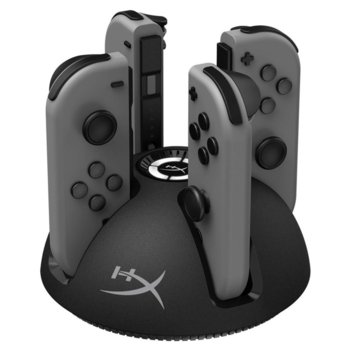 Докинг станция Kingston HyperX ChargePlay Quad, за Nintendo Switch JoyCon контролери, черна | JAR Computers Kingston HyperX ChargePlay Quad Nintendo Switch