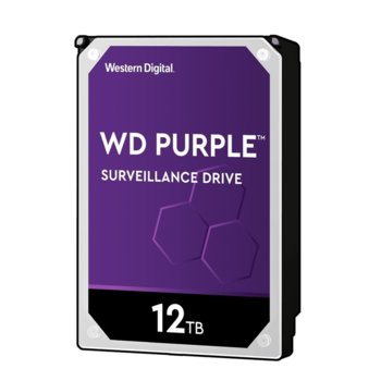 Твърд диск 12TB WD Purple Surveillance, SATA 6Gb/s, 7200rpm, 256MB кеш, 3.5 (8.89cm) | JAR Computers Western Digital 12TB Purple SATA 6GB/S WD121PURZ