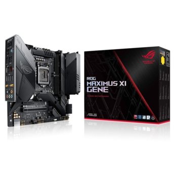 Дънна платка ASUS ROG MAXIMUS XI GENE, Z390, LGA1151, DDR4, PCI-E (HDMI), 4x SATA 6Gb/s, 2x M.2, 9x USB 3.1, 1x USB Type-C, Wi-Fi, Bluetooth, RGB, Micro-ATX | JAR Computers Дънна платка ASUS ROG MAXIMUS XI GENE