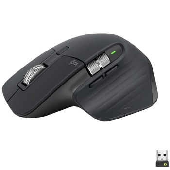 Мишка Logitech MX Master 3S, оптична (8000 dpi), безжична, USB, Bluetooth, 7 бутона, черна image