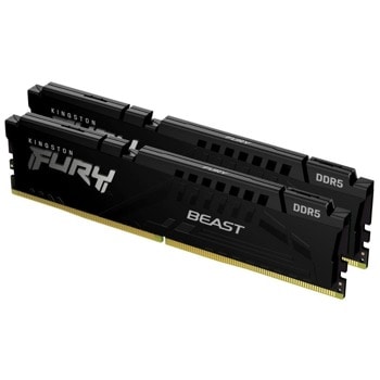 Памет 32GB (2x 16GB) DDR5 5600MT/s, Kingston Fury Beast Black, KF556C40BBK2-32, 1.25V | JAR Computers Kingston FURY Beast Black 32GB(2x16GB) DDR5 5600MH