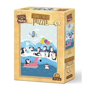 Дървен детски пъзел Art Puzzle Сладки пингвини