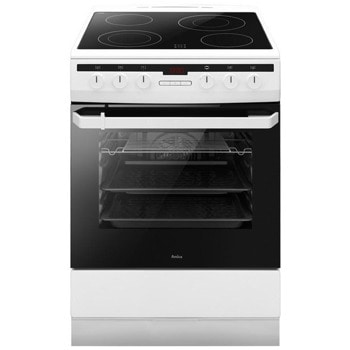 Готварска печка Amica 6018CE3.332EHTAQW, електрическа, клас A, 4 нагревателни зони, 62 л. капацитет на фурната, бяла | JAR Computers Готварска печка Amica 6018CE3.332EHTAQW