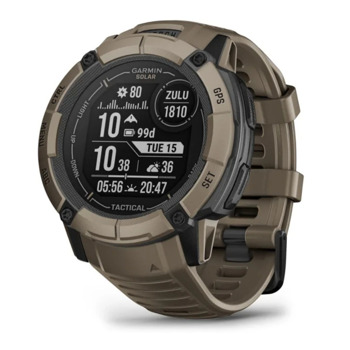 Смарт часовник Garmin Instinct 2X Solar Tactical Edition Coyote, 1.1" x 1.1" (2.7 x 2.7cm), MIP дисплей, до 60 часа време на работа в GPS режим, пулсомер, слънчево зареждане, GPS, фитнес режими, кафяв | JAR Computers Garmin Instinct 2X Solar Tactical Edition Coyote