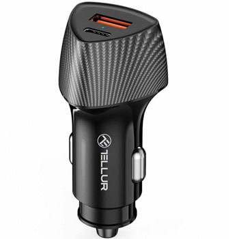 Зарядно устройство Tellur FCC10, от автомобилна запалка към 1x USB A(ж)/1x USB C(ж), 9-12V, 1.67A, черно | JAR Computers Tellur FCC10 TLL151291