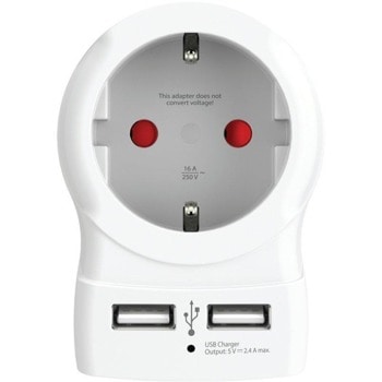 Контакт Skross 1500282, 1 гнездо, 2x USB Type-A порта, 5V/2.4A, бял | JAR Computers Skross 1500282